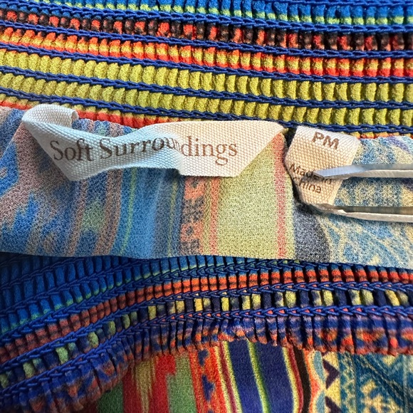 Soft Surroundings Boho Ikat Print Handkerchief Hem Fantasia Festival Skirt PM - Picture 5 of 12